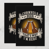 Cornhole en bier, daarom ben ik hier Cornhole Kaart (Voorkant / Achterkant)