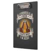 Cornhole en bier, daarom ben ik hier Cornhole Klembord (Links)