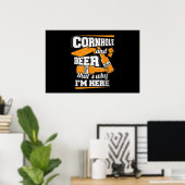 Cornhole En Bier Daarom Ben Ik Hier Grappig Poster (Thuiskantoor)
