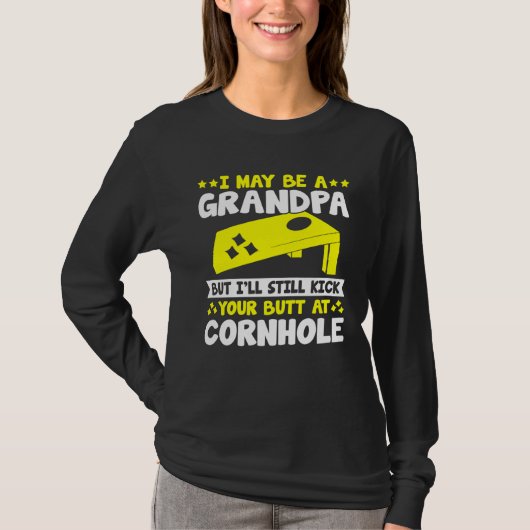 Cornhole for Men Grandpa Sack Toss Game T-shirt (Voorkant)