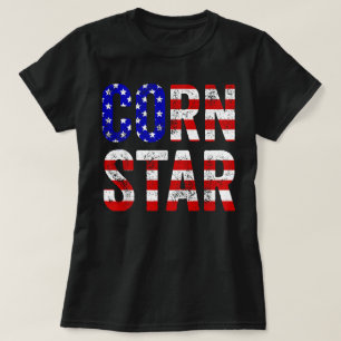 Cornhole Funny Bean Bag Toss Corn Star Vlag van de T-shirt