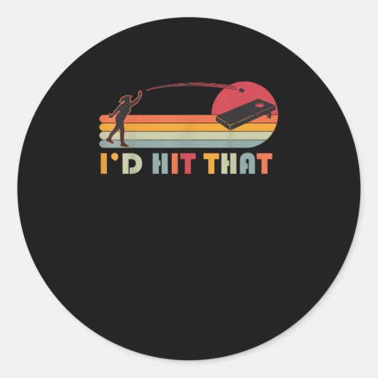 Cornhole-Funny ID raakte die Team Bean Bag-liefheb Ronde Sticker (Voorkant)