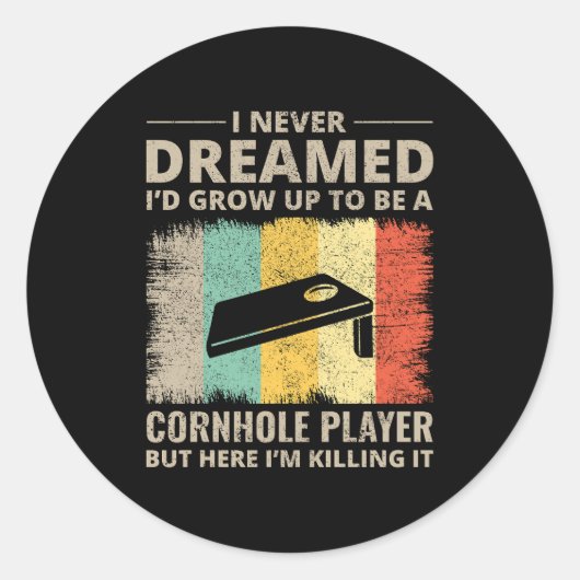 Cornhole Game Boards Tassen Grappig Ronde Sticker (Voorkant)
