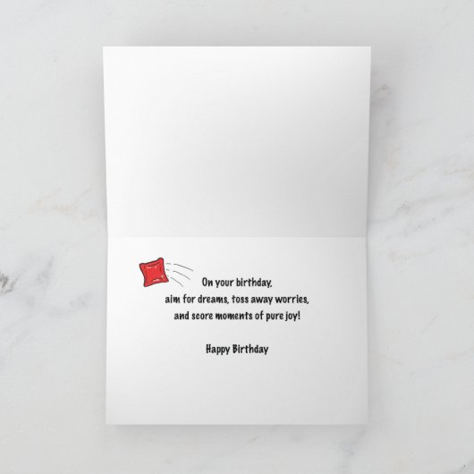 Cornhole Game Verjaardag Doel Toss Score Kaart (Binnen)