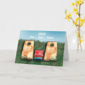 Cornhole Game Verjaardag Doel Toss Score Kaart (Gele Bloem)