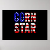 Cornhole Grappige Bean Bag Toss Corn Star USA Vlag Poster (Voorkant)