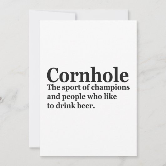 Cornhole Grappige definitie Cornhole Spel Sport Ca Kaart (Voorkant)