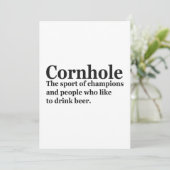Cornhole Grappige definitie Cornhole Spel Sport Ca Kaart (Staand voorkant)
