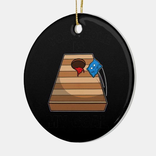 Cornhole Hole Goal Bean Bag-team Keramisch Ornament (Links)