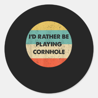 Cornhole, ik speel liever Cornhole Ronde Sticker