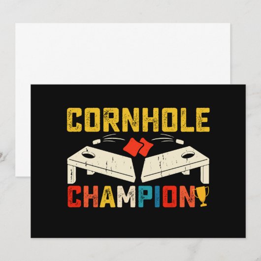 Cornhole Kampioen Amerikaanse USA 4th van juli Kaart (Voorkant / Achterkant)