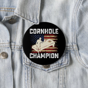 Cornhole Kampioen Amerikaanse Vlag USA 4 juli  Ronde Button 4,0 Cm