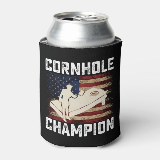 Cornhole Kampioen Amerikaanse Vlag USA 4th OF July Blikjeskoeler (Blikje Voorkant)