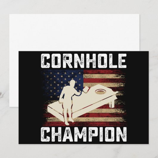 Cornhole Kampioen Amerikaanse Vlag USA 4th OF July Kaart (Voorkant / Achterkant)