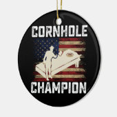 Cornhole Kampioen Amerikaanse Vlag USA 4th OF July Keramisch Ornament (Links)
