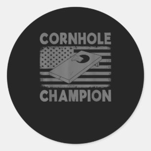 Cornhole kampioen Cornhole Team Bean Bag F Ronde Sticker