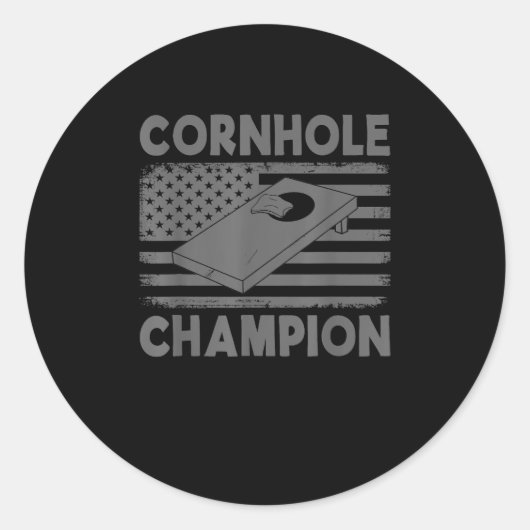 Cornhole kampioen Cornhole Team Bean Bag F Ronde Sticker (Voorkant)