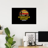 Cornhole Kampioen Cornhole Zakken Toernooi Winnaar Poster (Thuiskantoor)