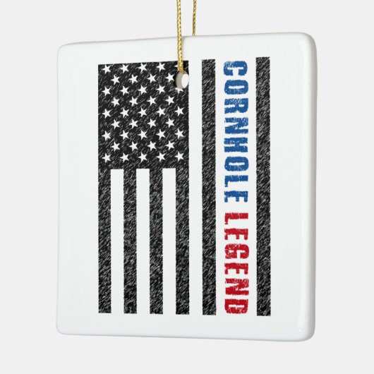 Cornhole Legend USA Keramisch Ornament (Links)