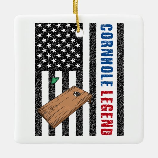 Cornhole Legend USA Keramisch Ornament (Voorkant)