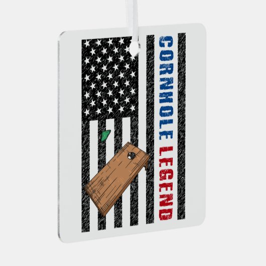 Cornhole Legend USA Metalen Ornament (Voorkant Rechts)