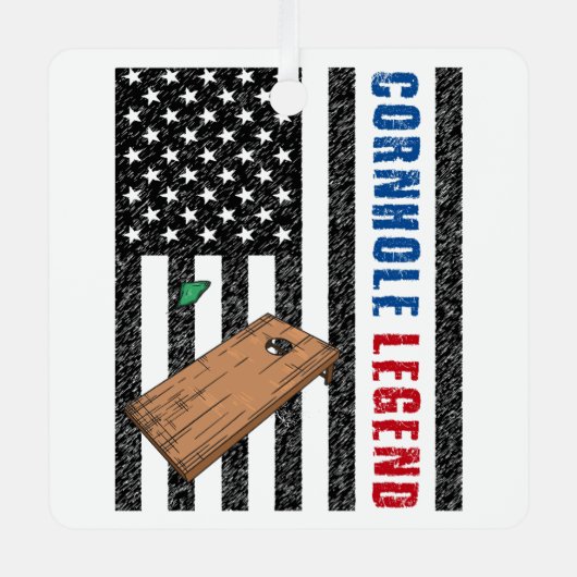 Cornhole Legend USA Metalen Ornament (Voorkant)