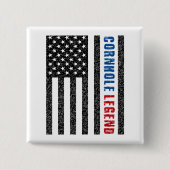 Cornhole Legend USA Vierkante Button 5,1 Cm (Voorkant)