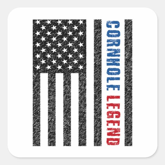 Cornhole Legend USA Vierkante Sticker (Voorkant)