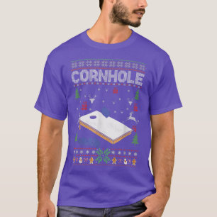 Cornhole lelijk kersttrui Prettige feestdagen T-shirt