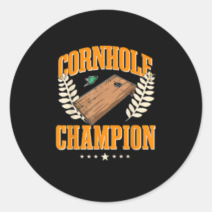 Cornhole outfit voor Cornhole kampioenen Ronde Sticker