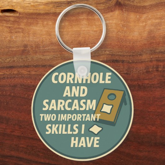 Cornhole Player With Sarcastic Sense of Humor Sleutelhanger (Voorkant)