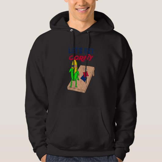 Cornhole Pun Let's Get Corny Hoodie (Voorkant)