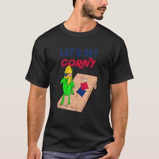 Cornhole Pun Let's Get Corny T-shirt (Voorkant)