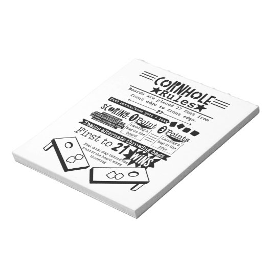 Cornhole-regels - 40-Easy Tear-Away Page Notitieblok (Linkerzijde)