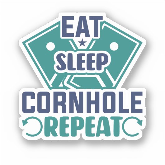 Cornhole speler, Dummy Boards, Sack Toss Game, Sticker (Voorkant)