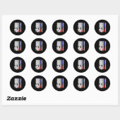 Cornhole Speler Mannen Amerikaanse Vlag Cornhole Ronde Sticker (Vel)
