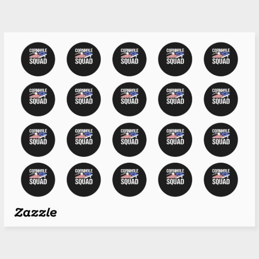 Cornhole Squad Cornhole Speler Ronde Sticker (Vel)