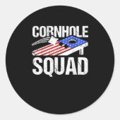 Cornhole Squad Cornhole Speler Ronde Sticker (Voorkant)