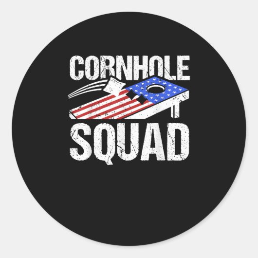 Cornhole Squad Cornhole Speler Ronde Sticker (Voorkant)