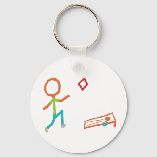 Cornhole Stickman Sleutelhanger (Voorkant)