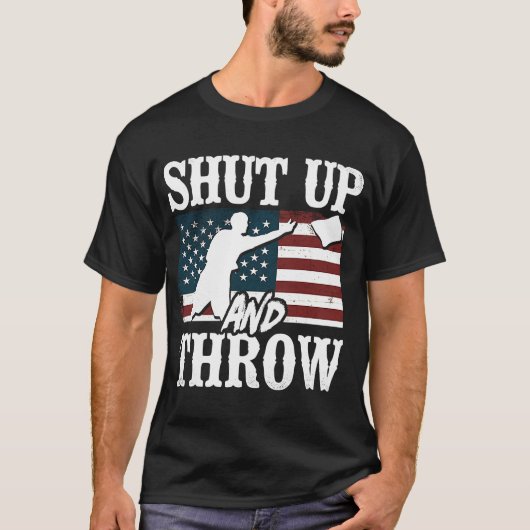 Cornhole Team Bean Bag Player Champ American Flag T-shirt (Voorkant)