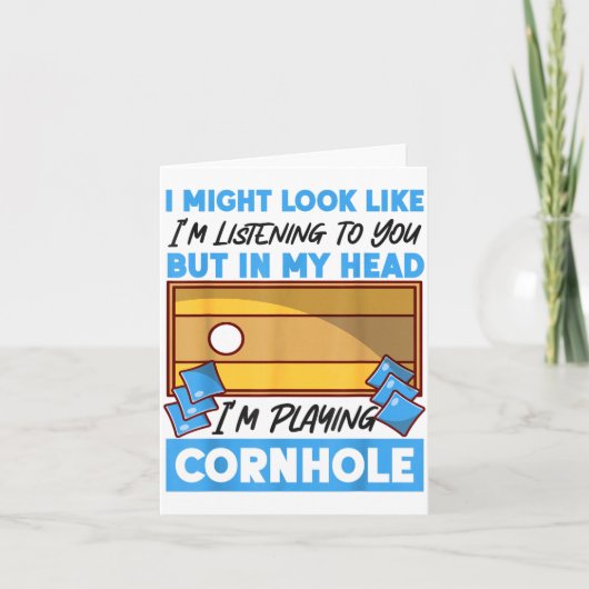 Cornhole Team Bean Bag Player Champ I Might Look L Kaart (Voorkant)