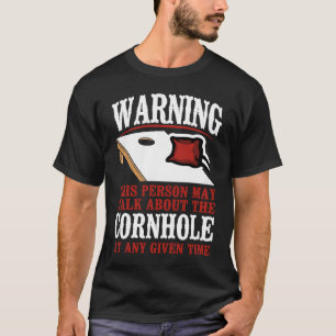 Cornhole Team Bean Bag Player Champ Waarschuwing D T-shirt