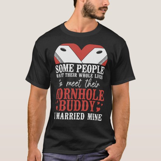 Cornhole Team Bean Bag Speler Champ Man Vrouw M T-shirt (Voorkant)