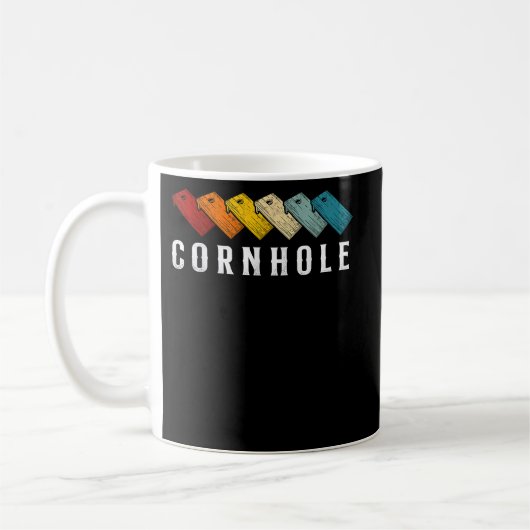 Cornhole Team Bean Bag Speler Champ Retro Cornhole Koffiemok (Links)
