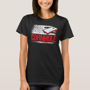 Cornhole Tournament Cornstar Corn Hole Rood Wit T-shirt