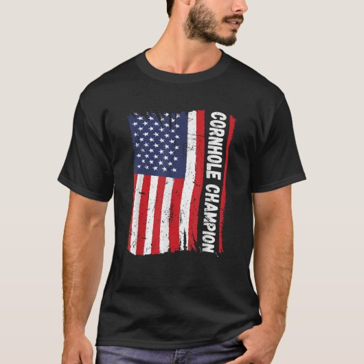 Cornhole Trophy Champion Funny Bean Bag Cornhole P T-shirt (Voorkant)