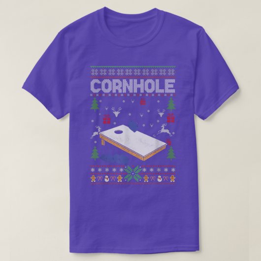 Cornhole Ugly KerstSweater Prettige feestdagen T-shirt (Design voorkant)