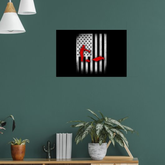Cornhole US Flag Poster (Woonkamer 1)