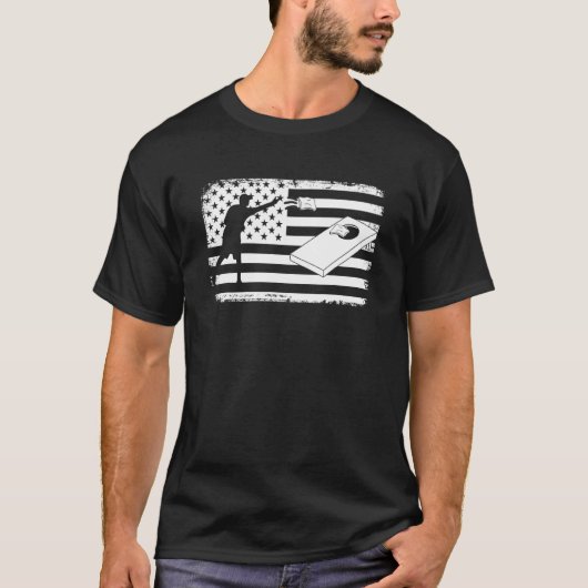 Cornhole Usa Flag CornholeTeam Bean Bag Cornhole T-shirt (Voorkant)